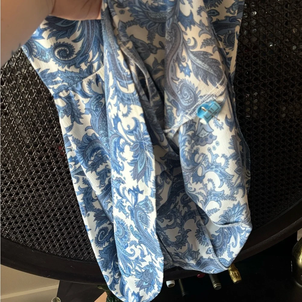 Show Me Your Mumu Antiqua Stretch Ibiza Blue White Floral Dress EUC - Picture 10 of 16